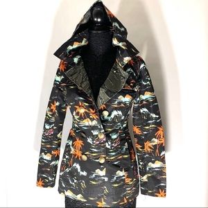 Hurley Tropical Hawaiian Camouflage Rain Coat